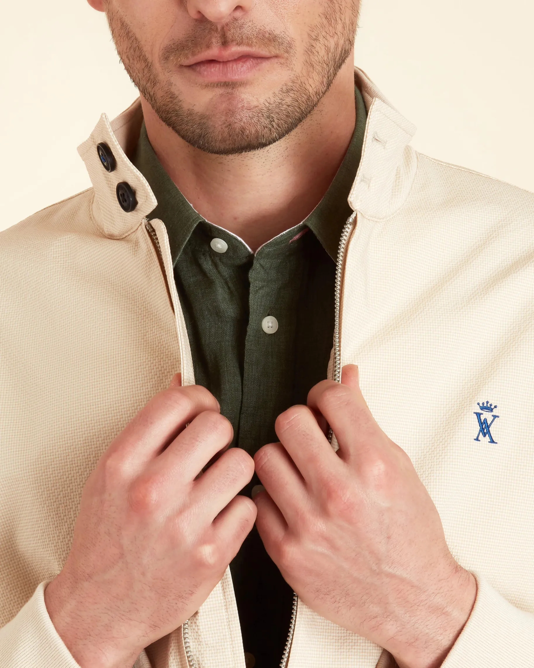 Homme Vicomte A Manteaux & Vestes^Bomber à Micro carreaux