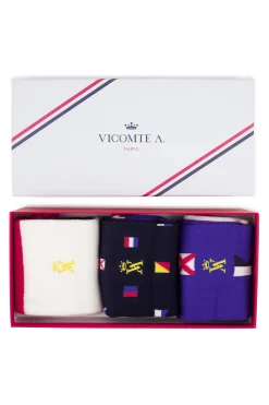 Femme Vicomte A Chaussettes | Chaussettes^Coffret de chaussettes tricolores