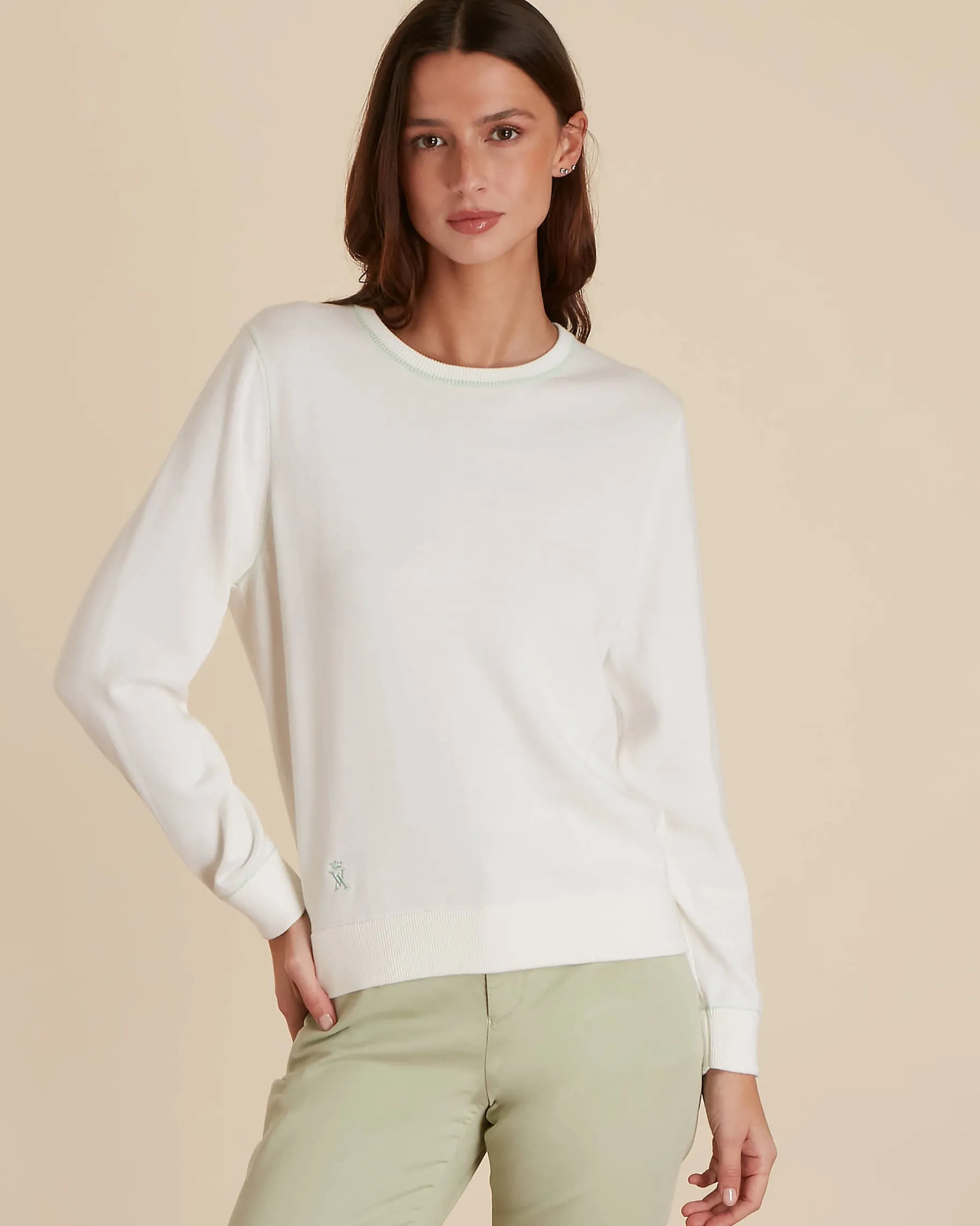 Femme Vicomte A Pulls & Sweats^Pull Col Rond à Détails Contrasté