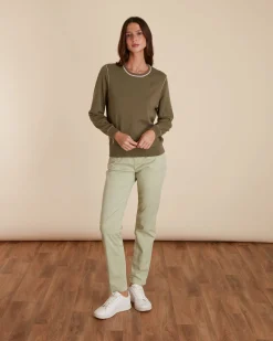 Femme Vicomte A Pulls & Sweats^Pull Col Rond à Détails Contrasté