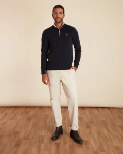 Homme Vicomte A Pulls^Pull Demi Zippé