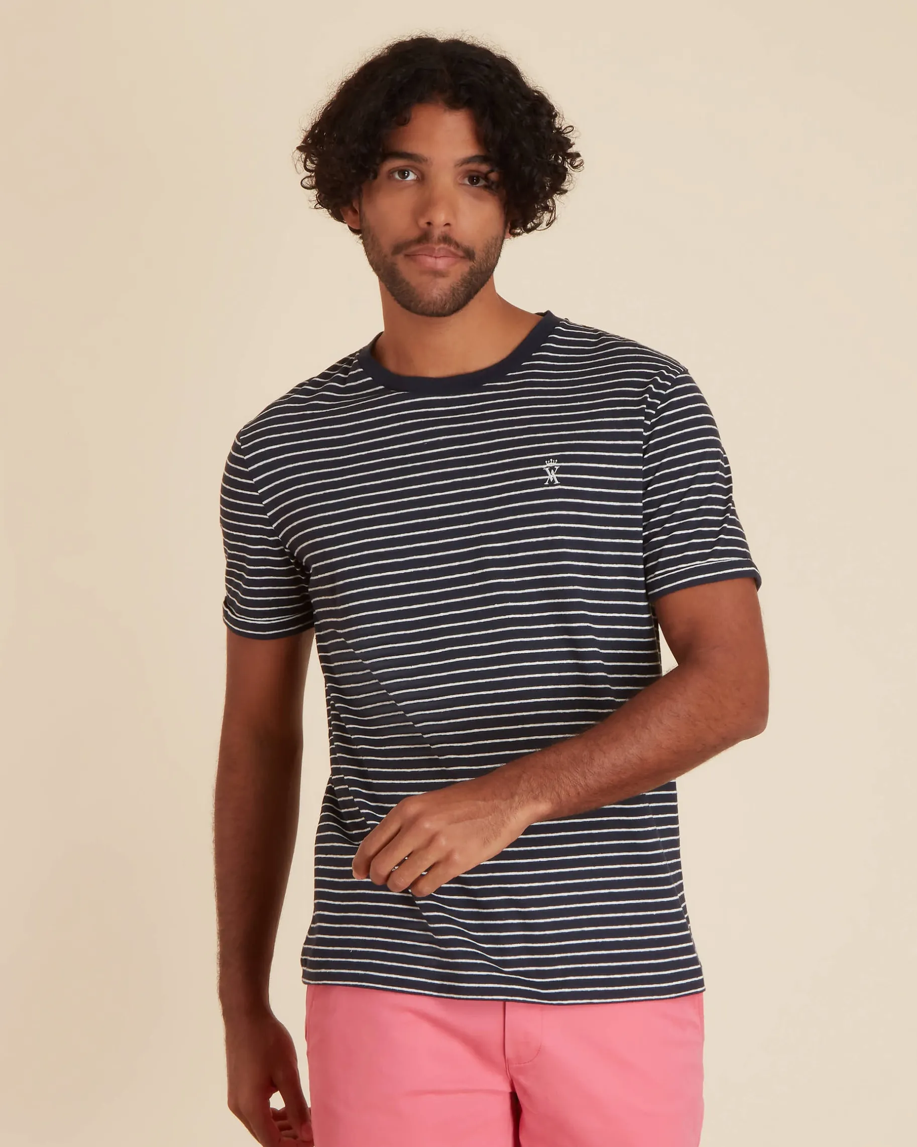 Homme Vicomte A T-Shirts^T-shirt Col Rond à Rayures